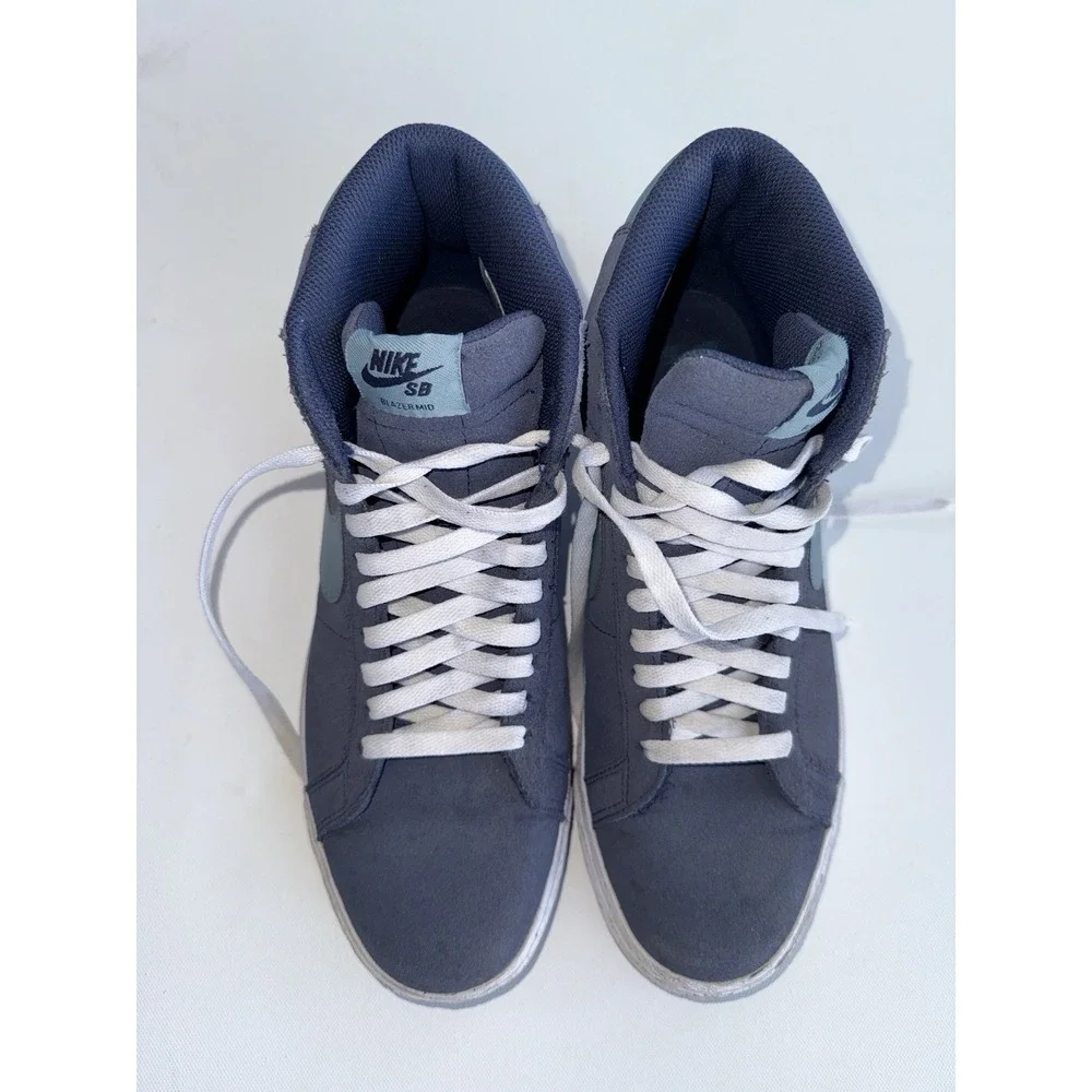 Nike SB Blazer Mid FD0731-400 | Blue Suede‎ Skate Shoes | Men's US 9.5 Aqua